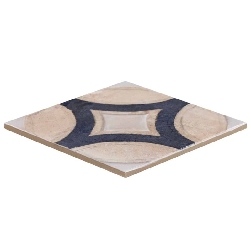 Angela Harris Mediterra 7.87 In. X 7.87 In. Matte Porcelain Floor And Wall Tile (10.76 Sq. Ft. / Case) , Circles Crema