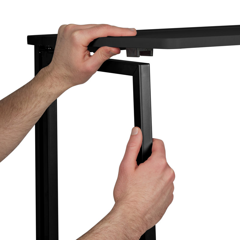 Bureau pliable Ebern Designs, Noir / Noir