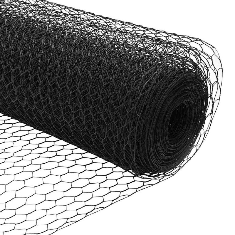 Vidaxl Fence With Posts -Coated Steel, Grey, 3.2cm H x 2500cm W x 40cm D