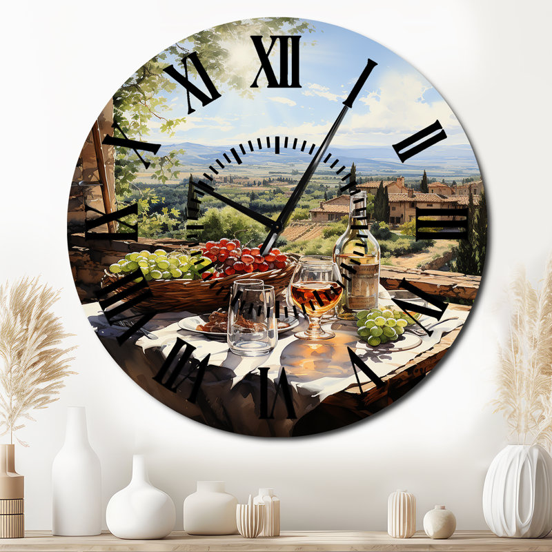Horloge murale Vineyard Rendezvous In Rioja I, Surdimensionné
