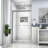 Shower Enclosure 48"X76", Semi- Bypass Sliding, Brushed Nickel, Clear Tempered Glass, Wall-Adjustable 48" W X 76" H Door, Bathroom Upgrade Initiative-124830256