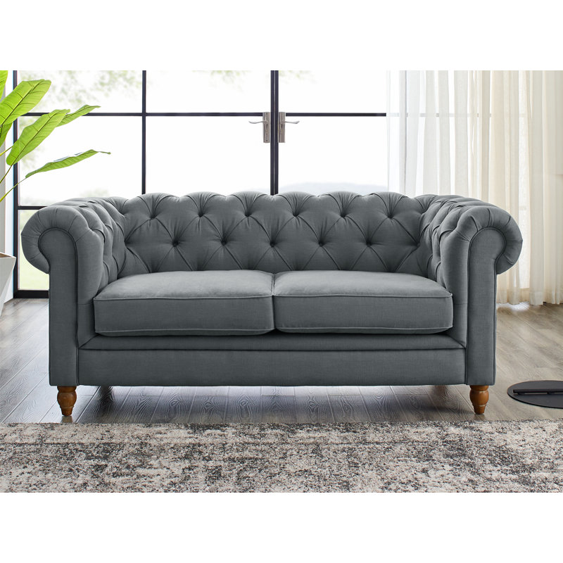 Amelia Upholstered Linen Blend Club Chair, Grey