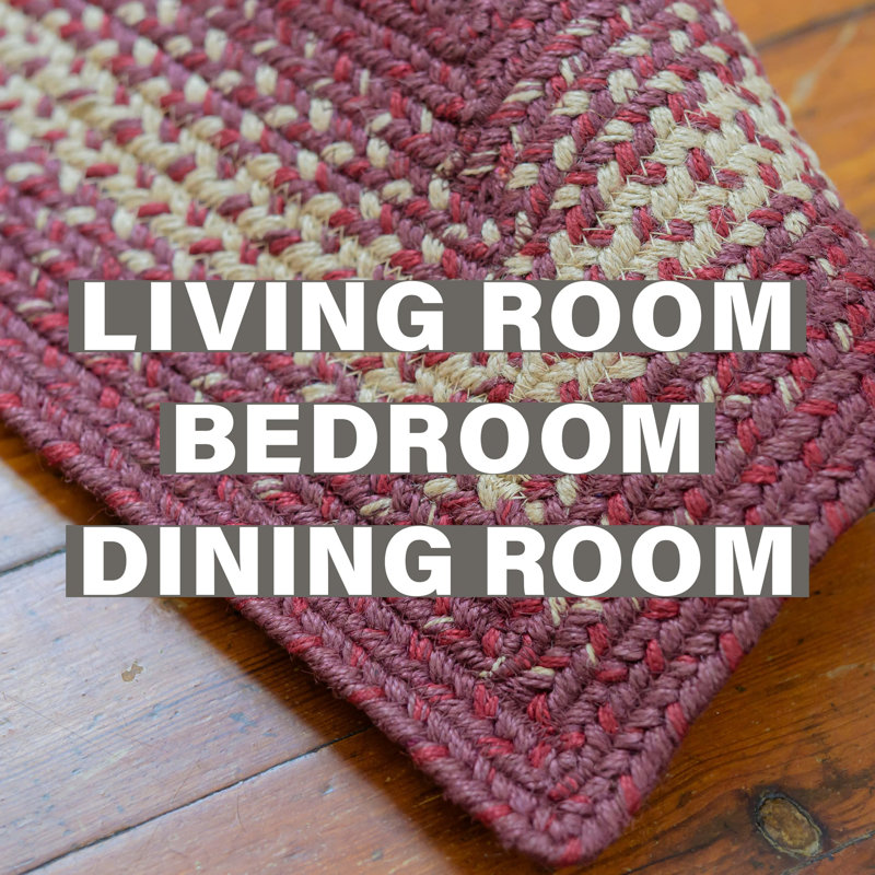 Autumn Maple Non Shedding Premium Jute Burgundy/Tan Rug, Rectangle 5' x 8'