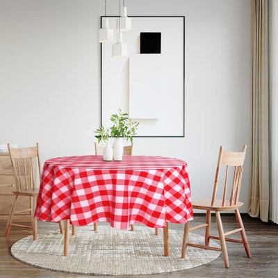 Nappe ronde imperméable à carreaux (1 pièce)