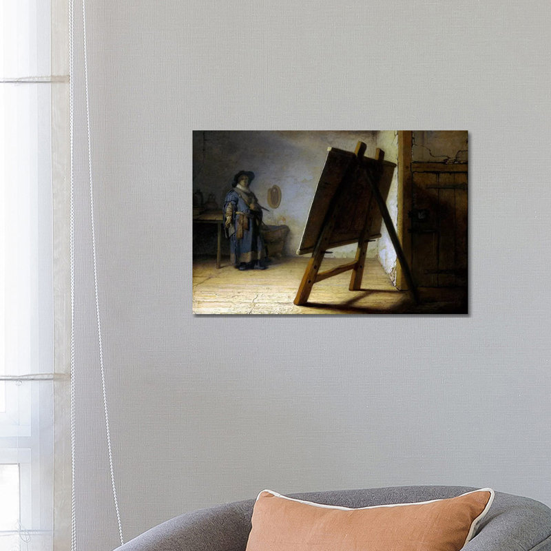 The Artist In His Studio by Rembrandt Van Rijn - Wrapped Canvas Print, 66.04 cm H x 45.72 cm W x 1.91 cm D