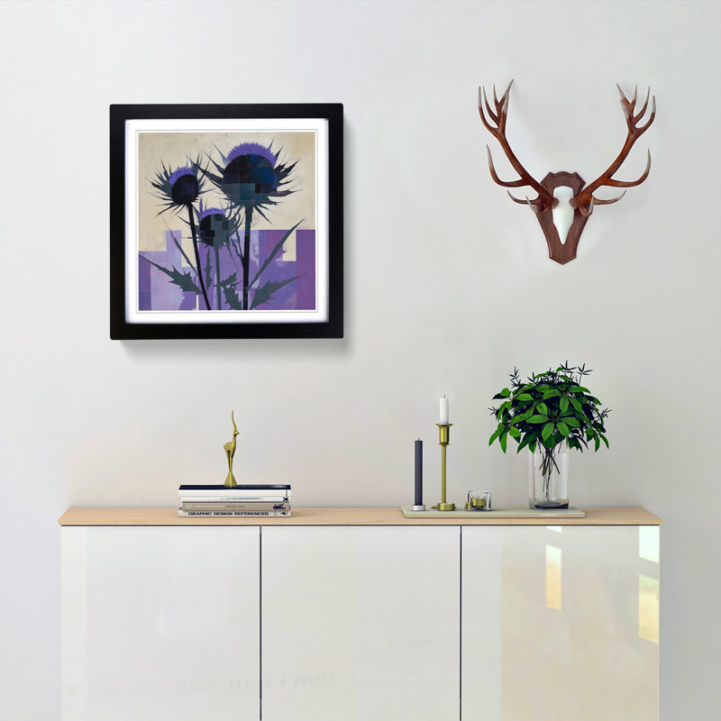 Thistle Suprematism No.3 - Framed Print, Black