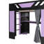 Full Loft Bed With Lighted Computer Desk, Keyboard Tray, Storage Shelves And Blackout Curtain-802844047