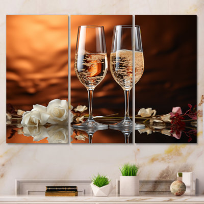 Champagne Golden Glass Fizz - Champagne Wall Art