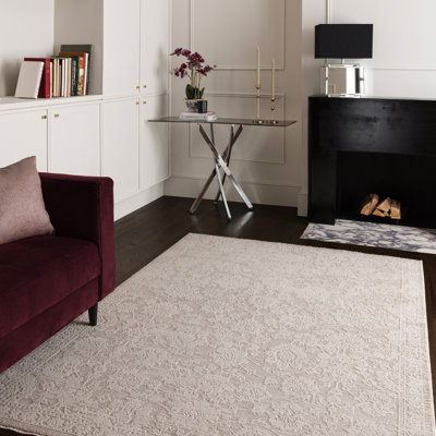 Melrose Floral Lace Pattern Polyester Area Rug - Modern Artistic Living & Bedroom