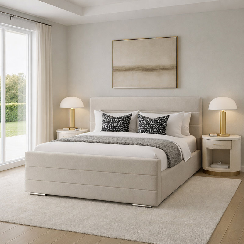 Upholstered Bed, Kingsize (5'), Coffee