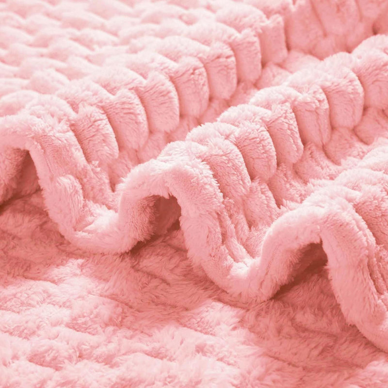 Jeté tricoté, Rose bonbon