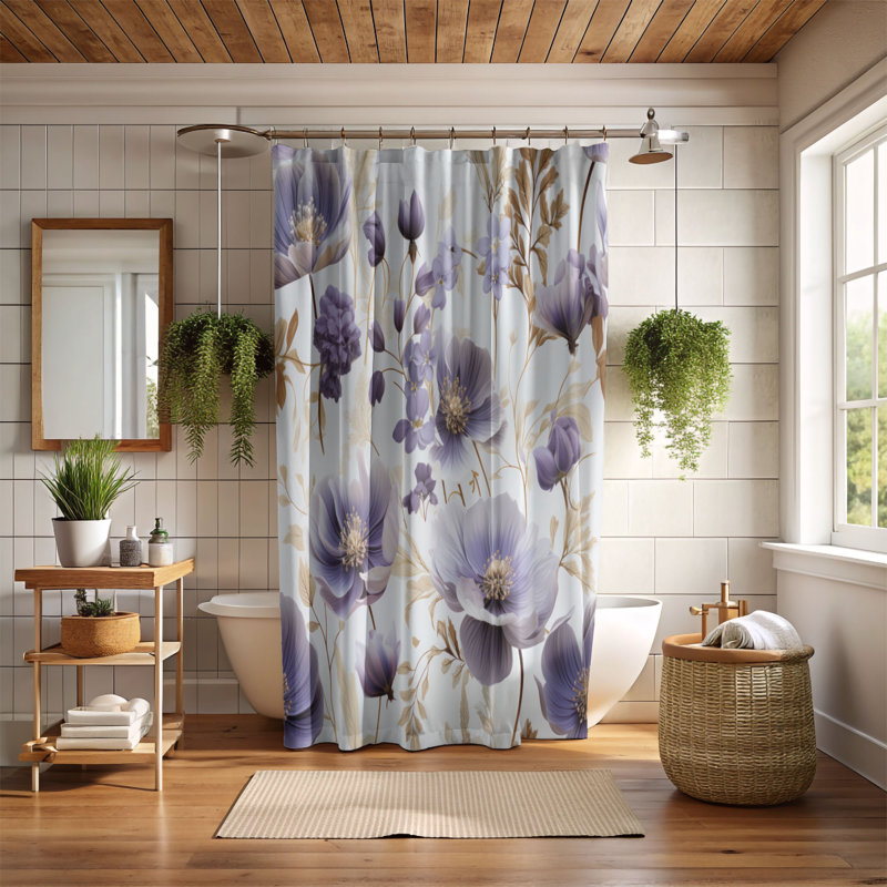 Violet Blush - Premium Shower Curtain, 74"H x 71"W