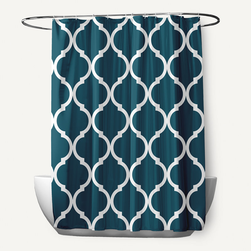 Floral Shower Curtain, Deep Sea