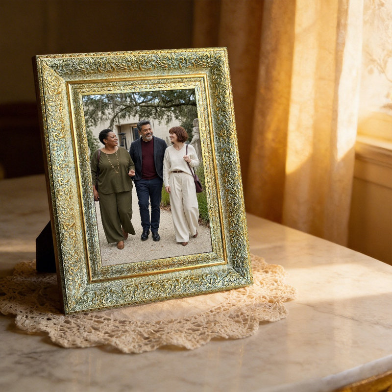 Cadre photo orné antique 11 "x 14" 1PC avec forme rectangulaire classique