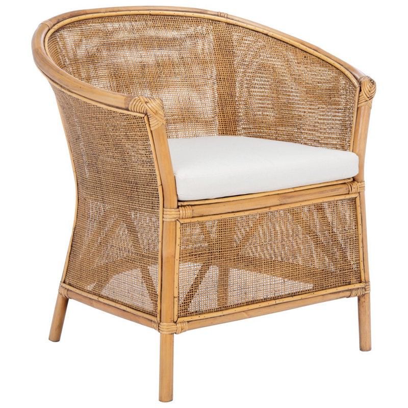 Fauteuil d'appoint en rotin avec coussin Minden