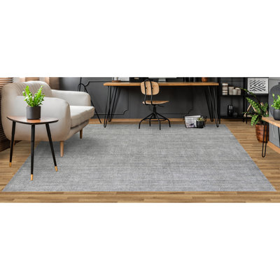 Tapis gris noué à la main de haute qualité