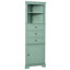 Armoire haute triangulaire avec 3 tiroirs et tablettes réglables pour la salle de bain, la cuisine ou le salon, panneau de fibres à densité moyenne avec finition peinte-1275942042