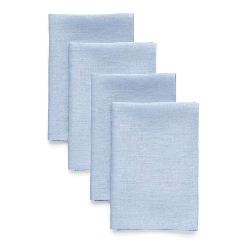 100% Pure Linen Dinner Napkins - Fete, Sky Blue