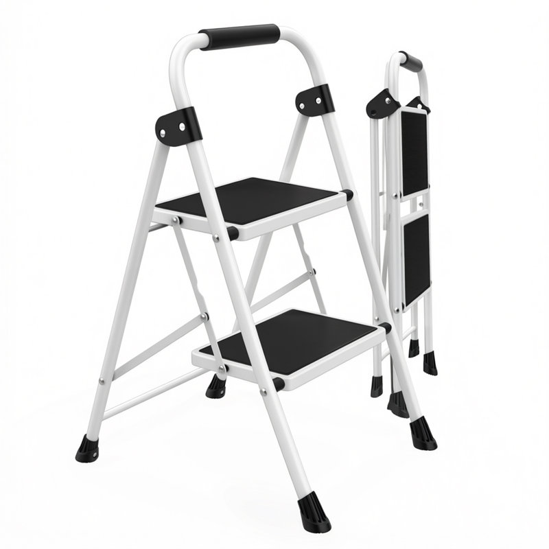  Escabeau, échelle pliante en 6 étapes, capacité de poids de 330 lb, marchepieds larges et antidérapants, marchepied en aluminium léger avec plateau à outils