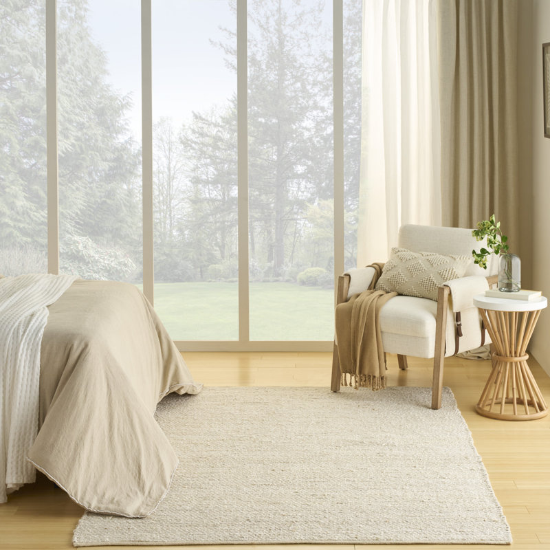 Gerri Solid Color Flatweave Area Rug, Rectangle 8' x 10', Ivory