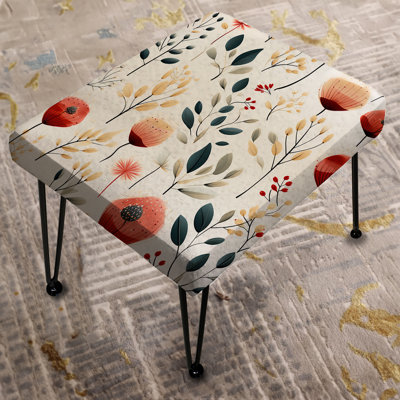 Korman - Minimalist Modern Charm Floral Botanic - Floral Rectangle Ottoman