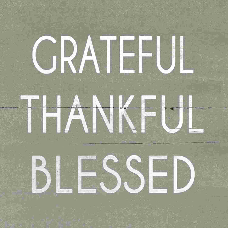 « Grateful Thankful Blessed », H 20 po x l 20 po