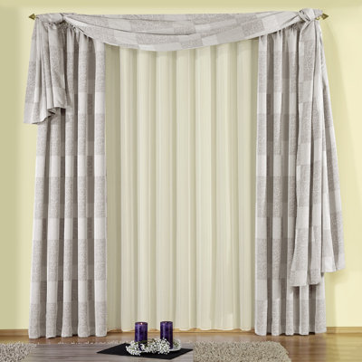 Gardine Kituku mit Kräuselband (1 Stück), halbtransparent