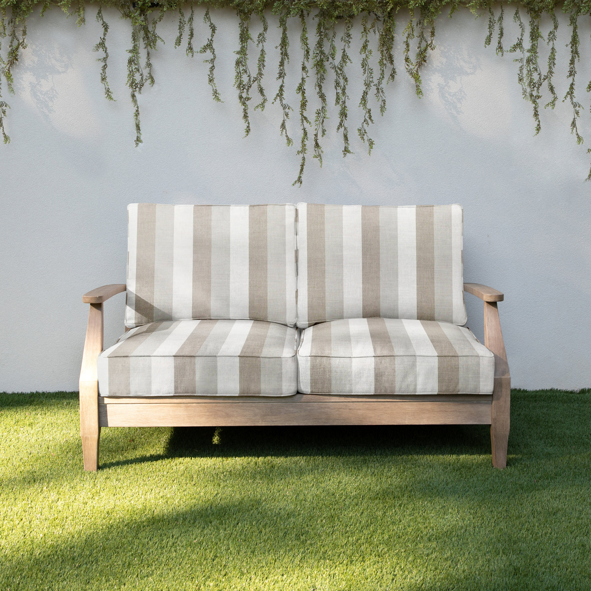 Outdoor Sunbrella Two Back and Two Seat Cushions, Brown Stripe Sunbrella®, 29" W x 18" D
