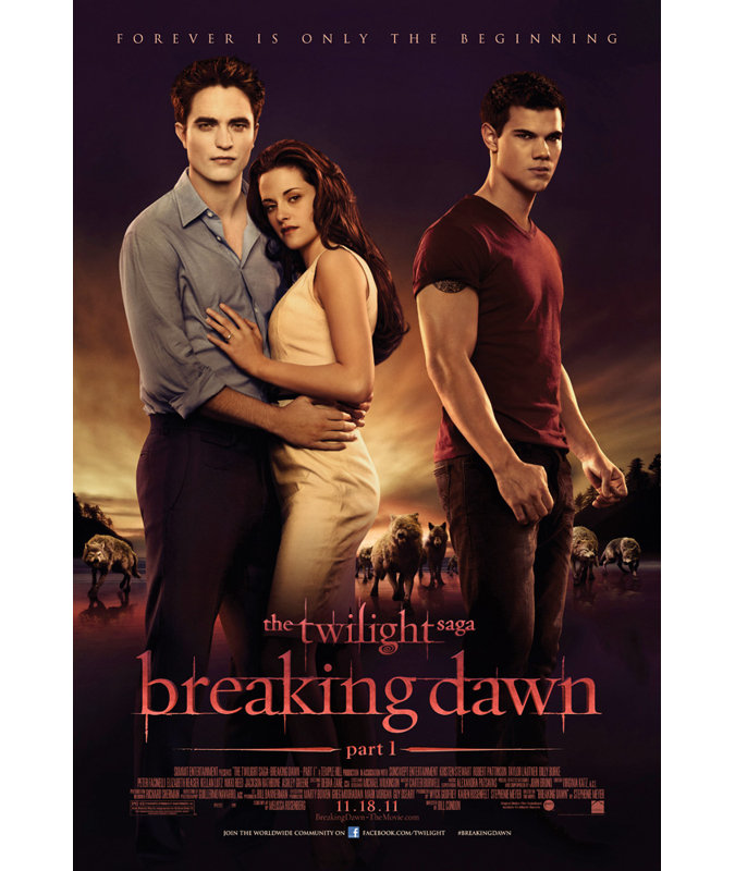 La saga Twilight Breaking Dawn, H 18 po x l 12 po