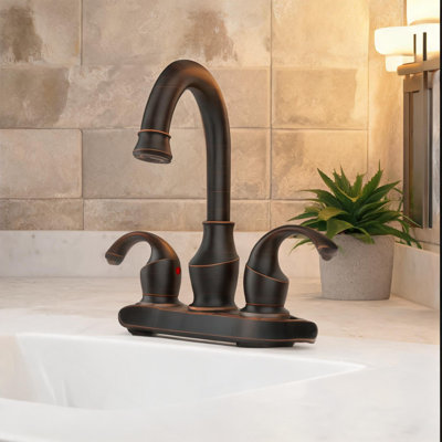 Robinet de salle de bain moderne à 2 poignées en bronze huilé avec bec pivotant à 360 ° Modern