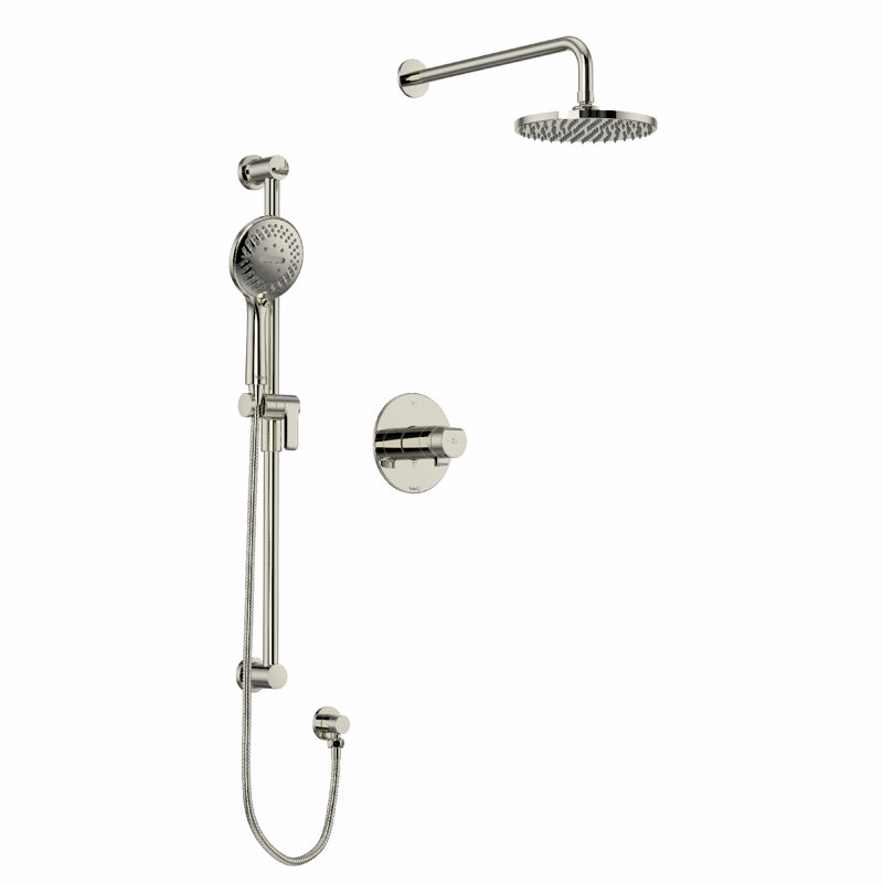 Parabola Pressure-Balanced Shower Faucet with Rough-in Valve, Polished Nickel
