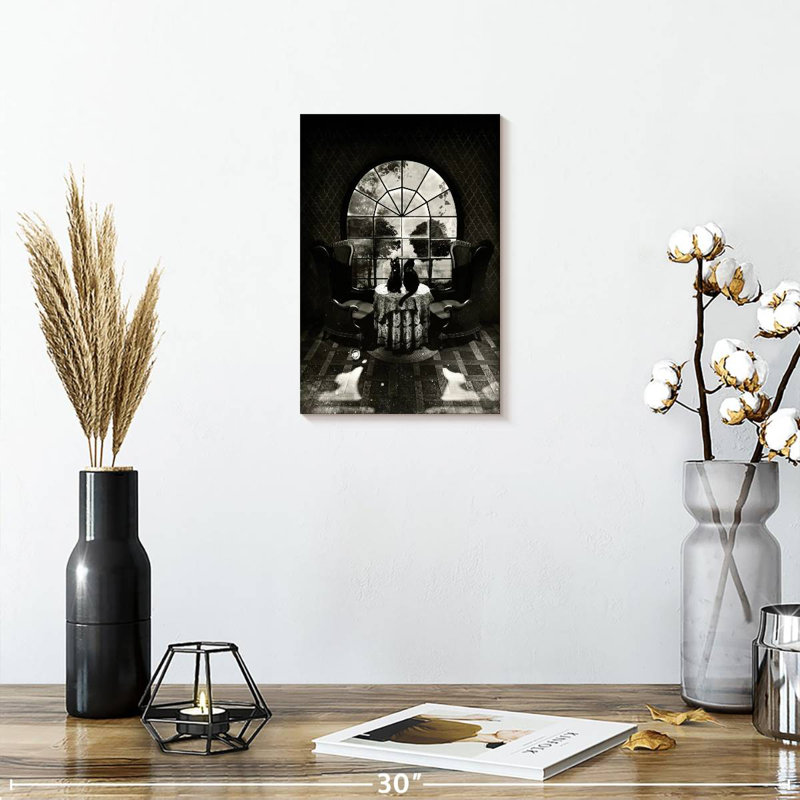 Crâne de chambre BW, H 12 po x l 8 po