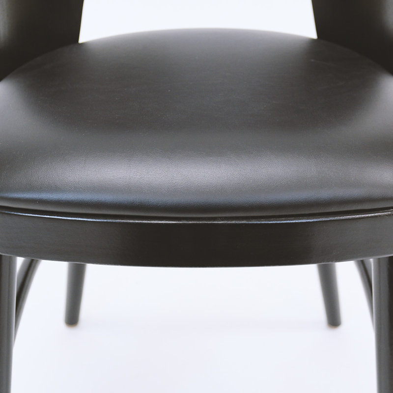 43 Wood Back Side Chair, Black, Black
