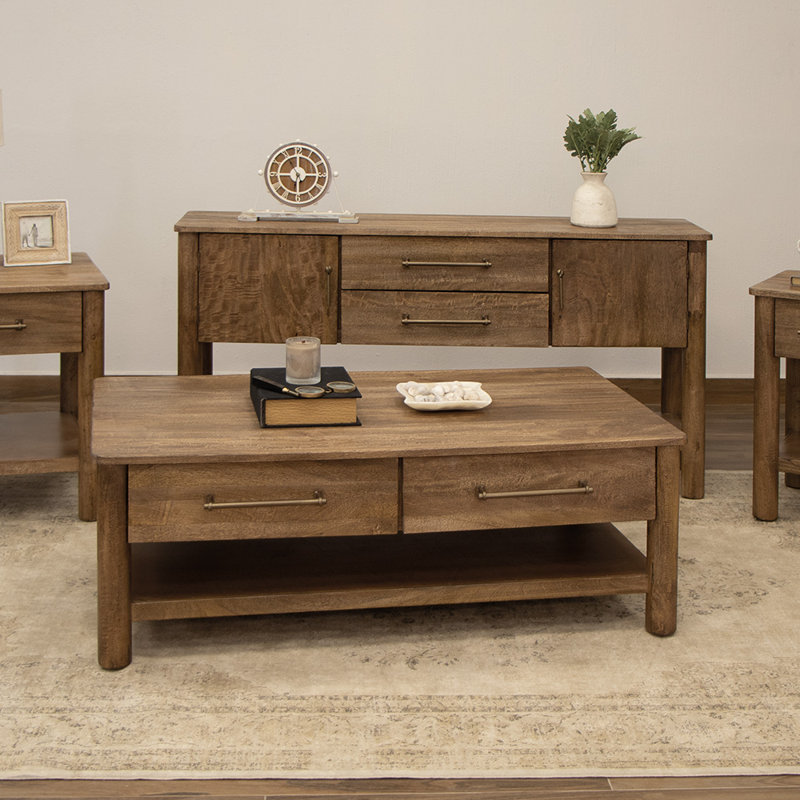 Quinn Solid Wood Top Coffee Table