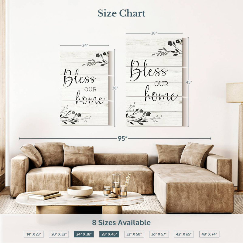 Plaque murale Kema Bless Our Home, H 38 po x l 24 po