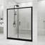 58,7 po -60 po L 72 po H Douche coulissante avec verre trempé transparent de 1/5 po d'épaisseur noir mat | Poignée en acier inoxydable-121018398