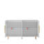 Modern Buffet Console Table, Fluted Design, Adjustable Shelves for Living Room - White