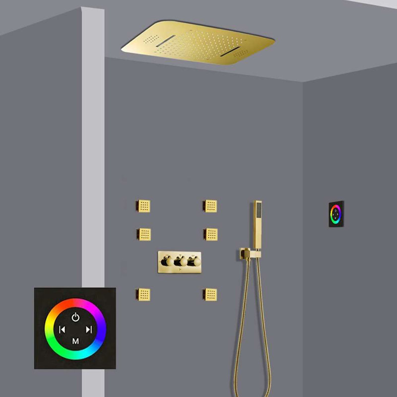 Système de douche à pluie et chute d'eau Barletta Thermostatic