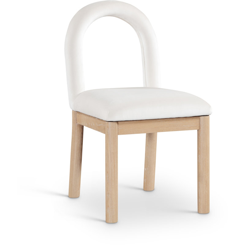 Chaise Macleod, Velours crème, Naturel