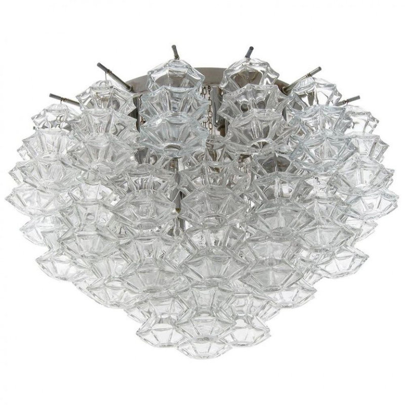 Lustre à 12 lumières Venetian, Or brossé, Couleurs mélangées, 42" Diameter x 16” Height
