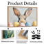  Art mural encadré de lapin de Pâques - Charmante décoration murale printanière, œuvre de lapin ludique pour la décoration de Pâques, cadre flottant, 18 po x 24 po-2111672511