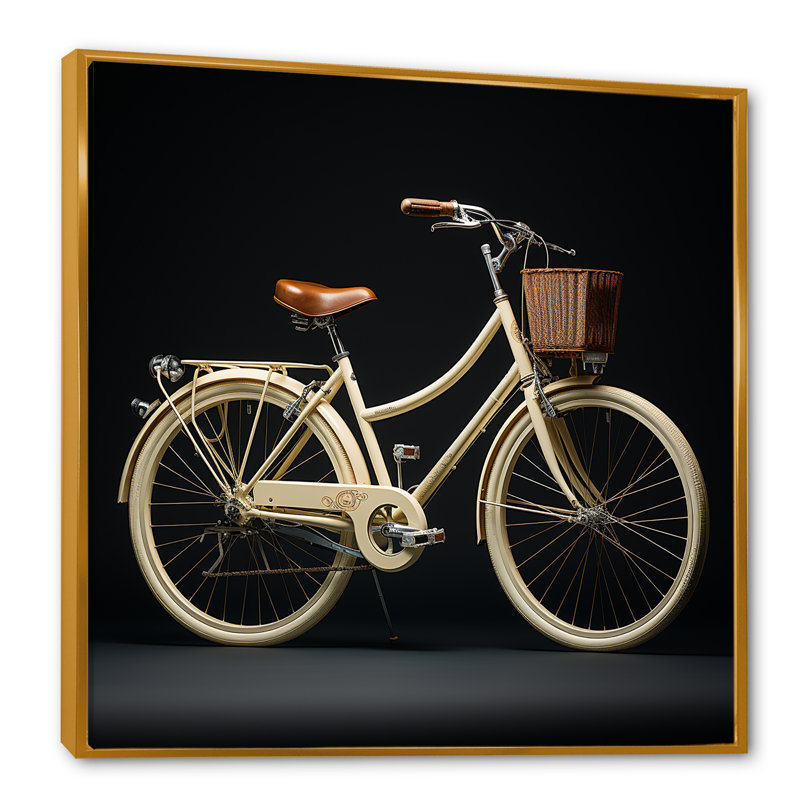 Vélo ivoire I, H 36 po x l 36 po x P 1,5 po, Cadre flottant doré