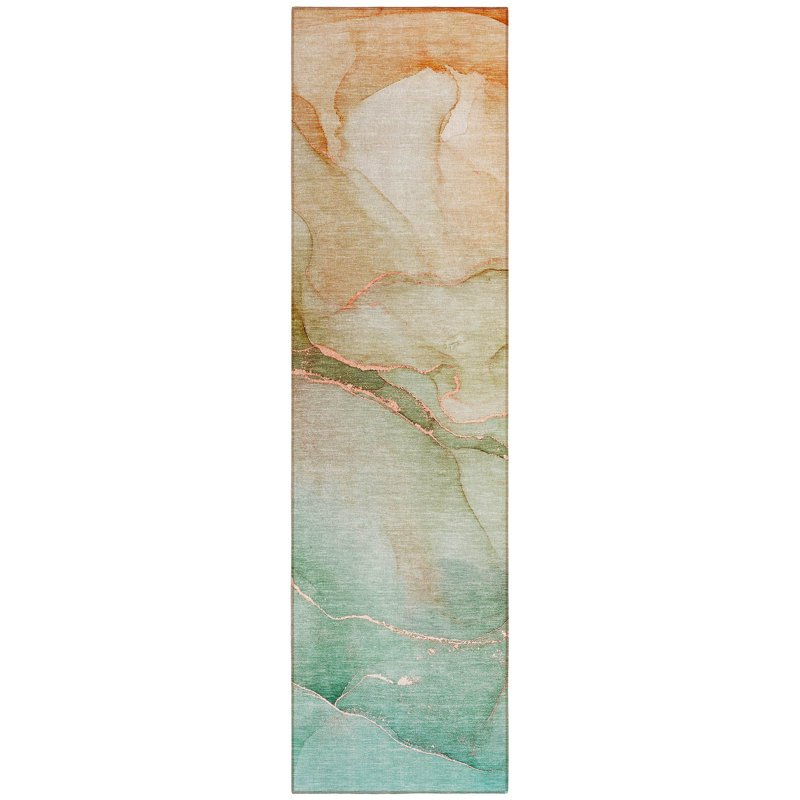 Felicienne Washable Abstract Indoor / Outdoor Rug, Runner 2'3" x 7'6"