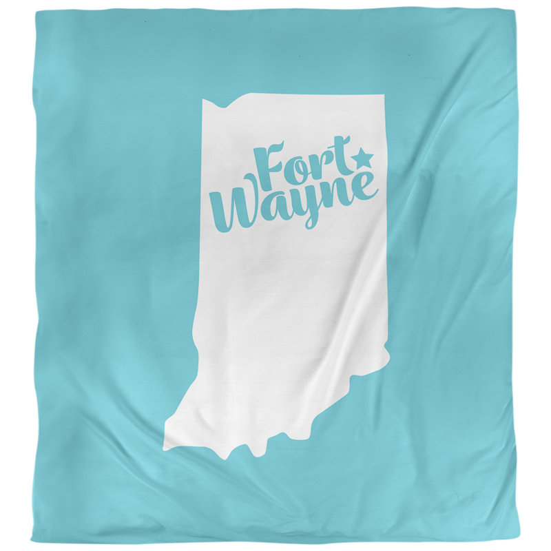 Housse de couette simple fort wayne Indiana, Housse de couette pour lit simple, Bleu sarcelle, Polyester brossé