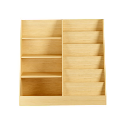 Kids Bookshelf and Toy Storage Organizer, Multifunctional 4 Tier Wooden Shelf with Display Stand for Playroom and Nursery