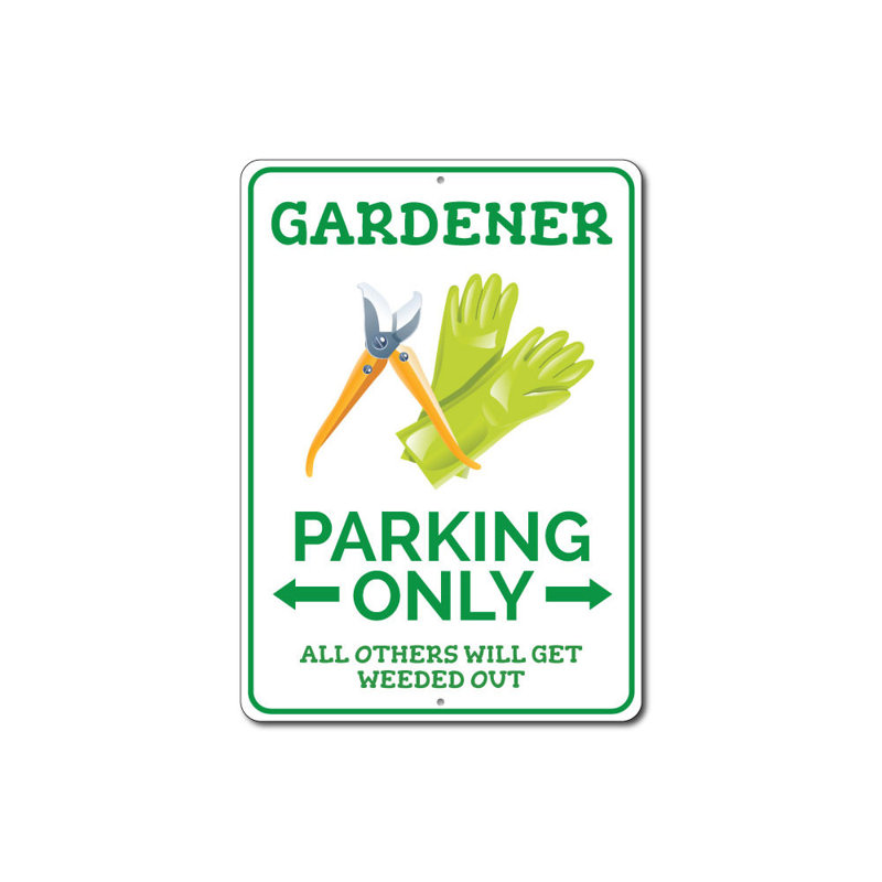 Enseigne de jardinage en aluminium Gardener, H 14 po x l 10 po x P 0,04 po