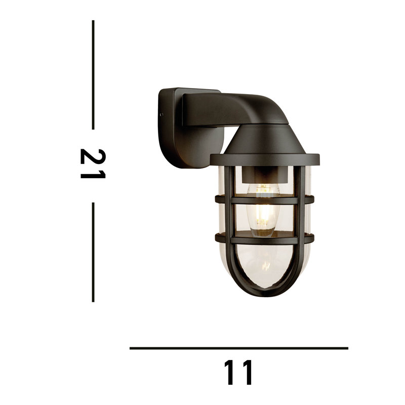 Brooksville 21cm H Outdoor Wall Lantern, Black