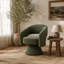 Fauteuil d'appoint pivotant, chaise de salon rembourrée moderne avec rembourrage épais pour la lecture, vert