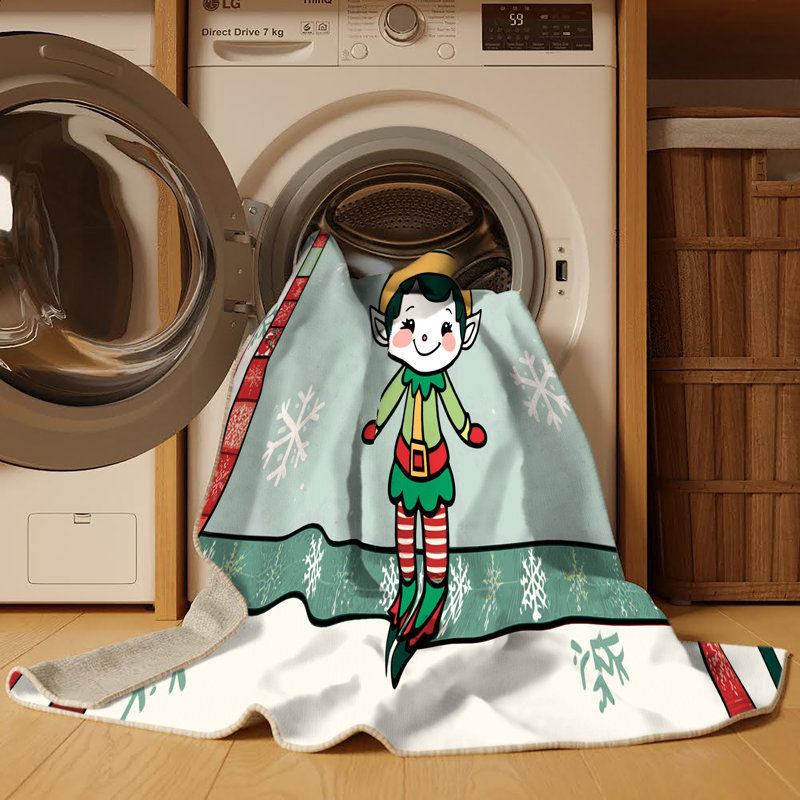Tapis de vacances d'hiver de Noël lavable The Holiday Aisle®, Tapis de couloir 2 pi x 4 pi