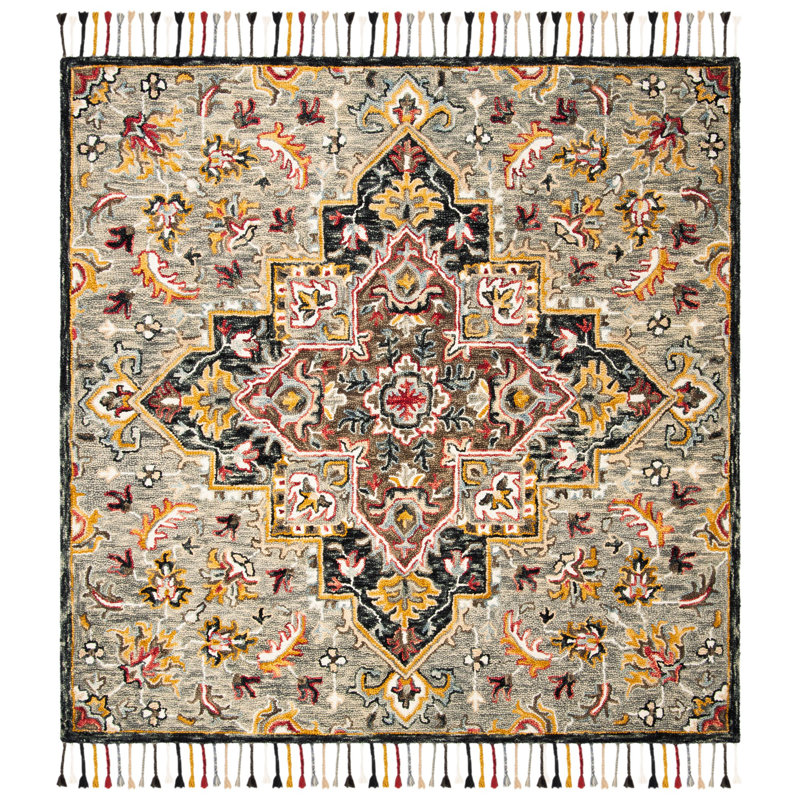 Vahakn Hand Tufted Wool Oriental Rug, Square 9'